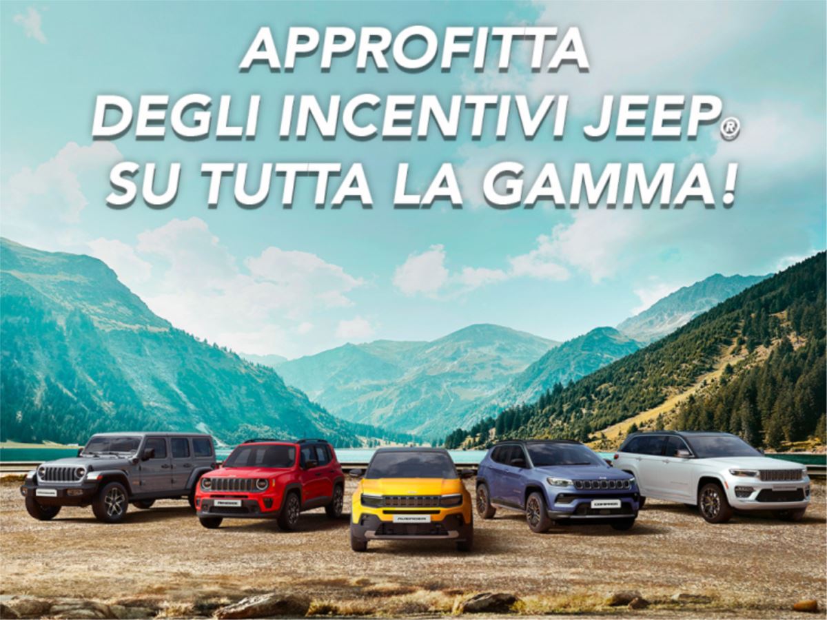 Entra nel mondo Jeep®: incentivi esclusivi su tutta la gamma