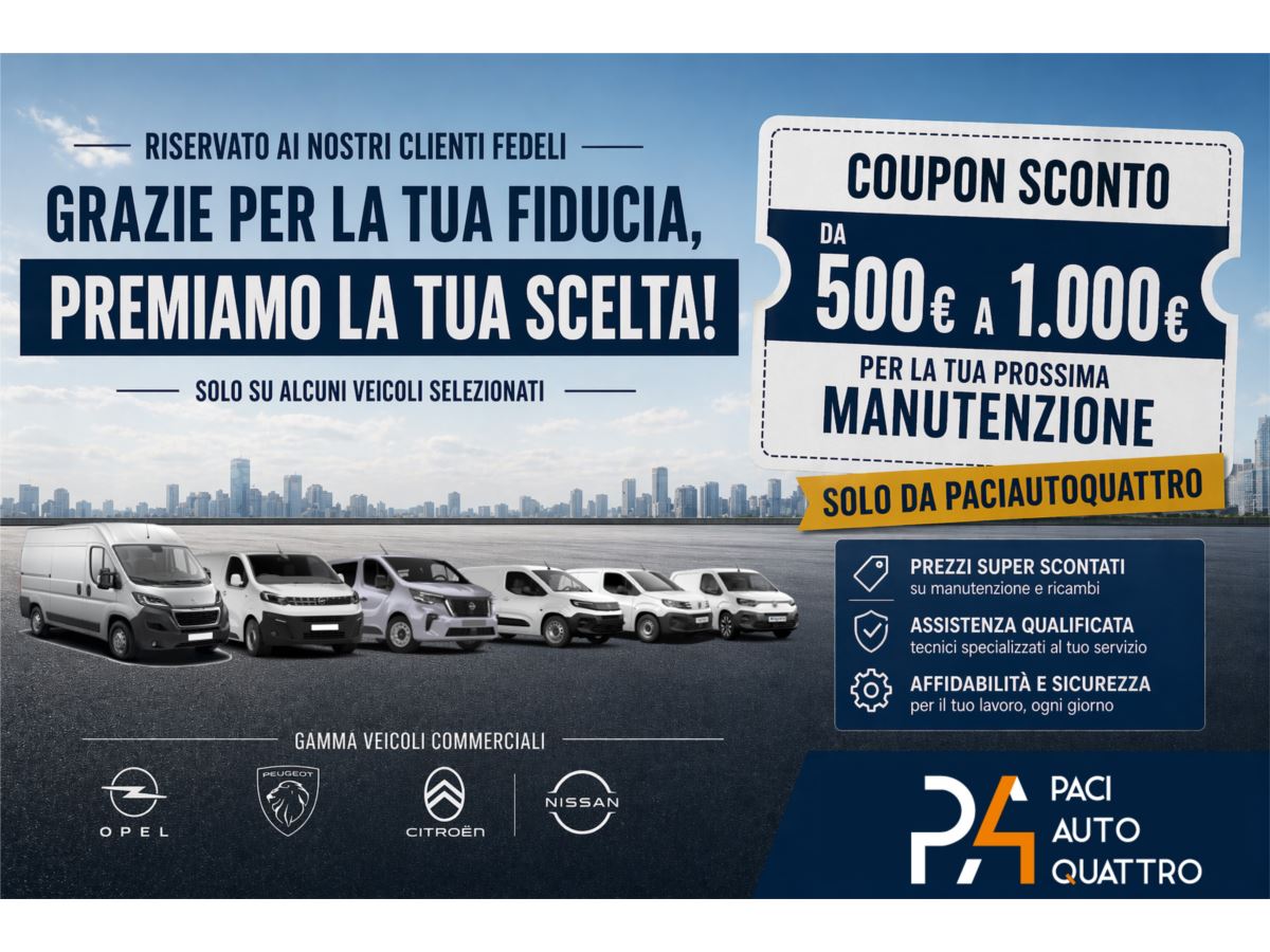 Veicoli commerciali in pronta consegna con vantaggi fino al 35% e manutenzione inclusa